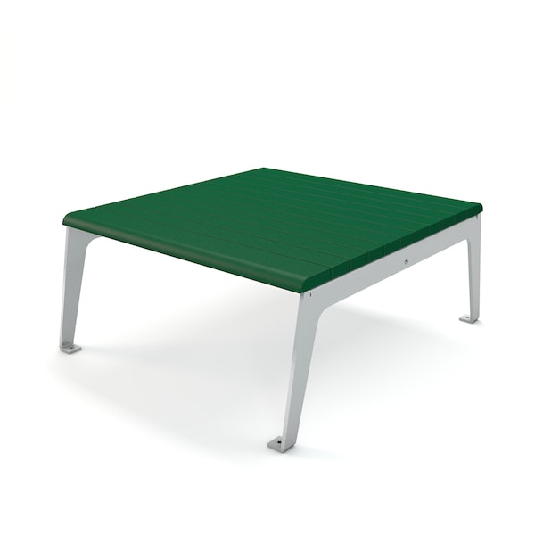 Green 42" Plaza Table with Silver Frame
